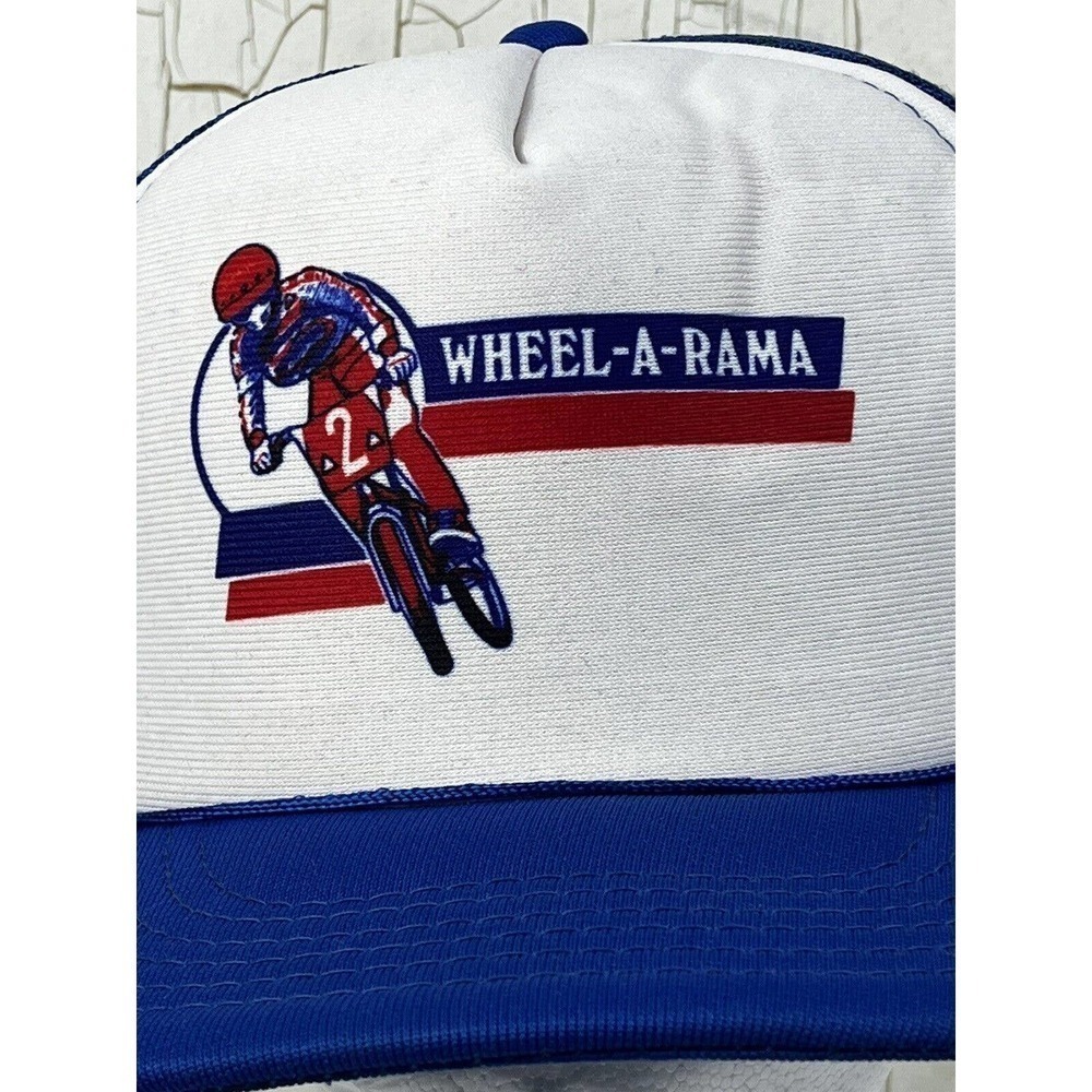 Vtg 70 80's WHEEL -a- RAMA Mesh TRUCKER Hat Snapback MOTORCYCLE Baseball Cap - Picture 3 of 7